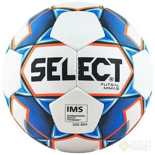 Мяч футзальный Select FUTSAL MIMAS (артикул: 852608-003) бел/син/оранж, размер 4, IMS (4)