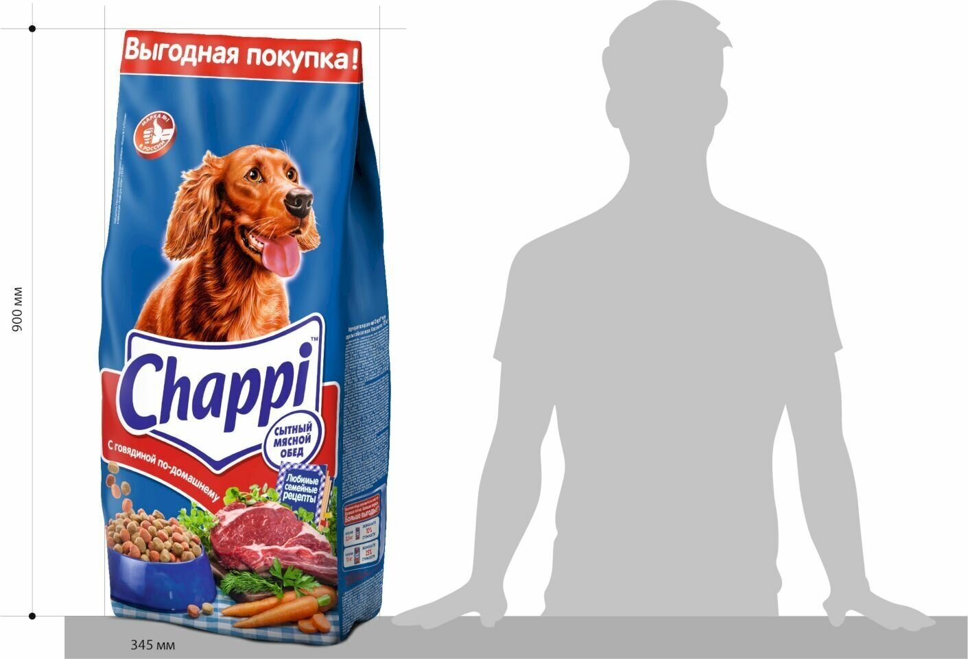 Chappi корм для взрослых собак всех пород, говядина по-домашнему 15 кг