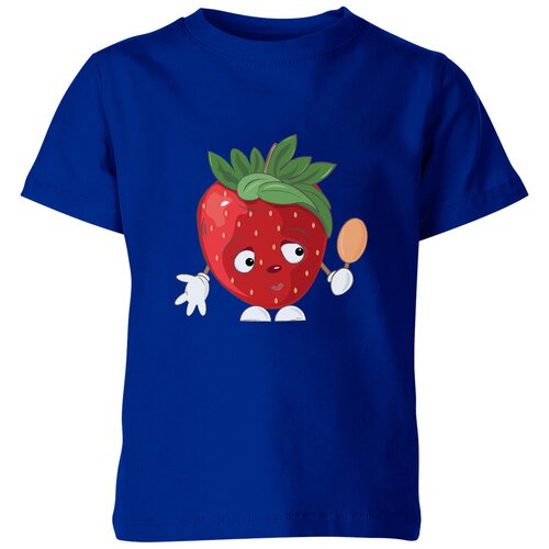 Детская футболка «Клубника» (164, синий)