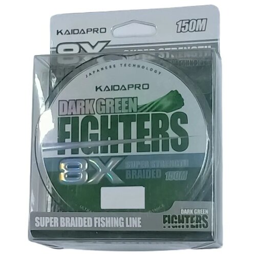 Шнур плетёный Dark Green Fighter 8X Kaida 0.16 мм тест 17,2 кг 150 м