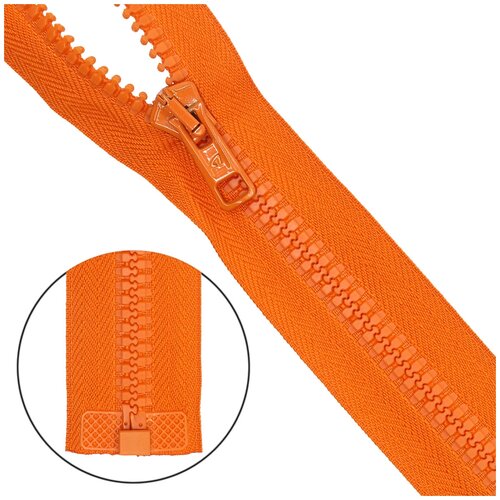 фото Молния трактор тип 10 (6мм) 1 замок 40см arta (005 оранжевый) 5 шт