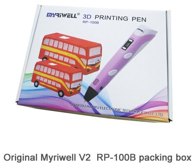 3D ручка MyRiwell RP100B (150м ABS пластика + трафареты)