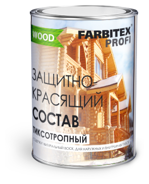 Состав защитно-красящий для древесины тиксотропный Farbitex Profi Wood (Артикул: 4300005234; Цвет: Калужница; Фасовка = 0,9 л)