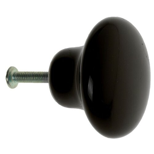 Ручка-кнопка BOWL Ceramics 002, керамическая, черная