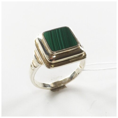 Перстень НЕВСКИЙ-Т, серебро, 925 проба, малахит, размер 17.5, зеленый, серебряный