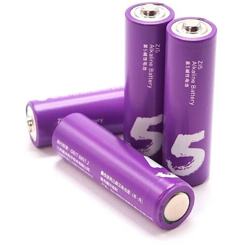 Батарейки алкалиновые ZMI Rainbow Zi5 типа AA (уп. 4 шт) (Violet) батарейки алкалиновые xiaomi zmi rainbow z15aa z17aaa 12 12 шт цветные