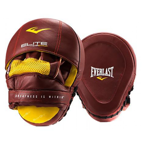 фото Лапы everlast pro elite leather mantis красные (универсальный размер)