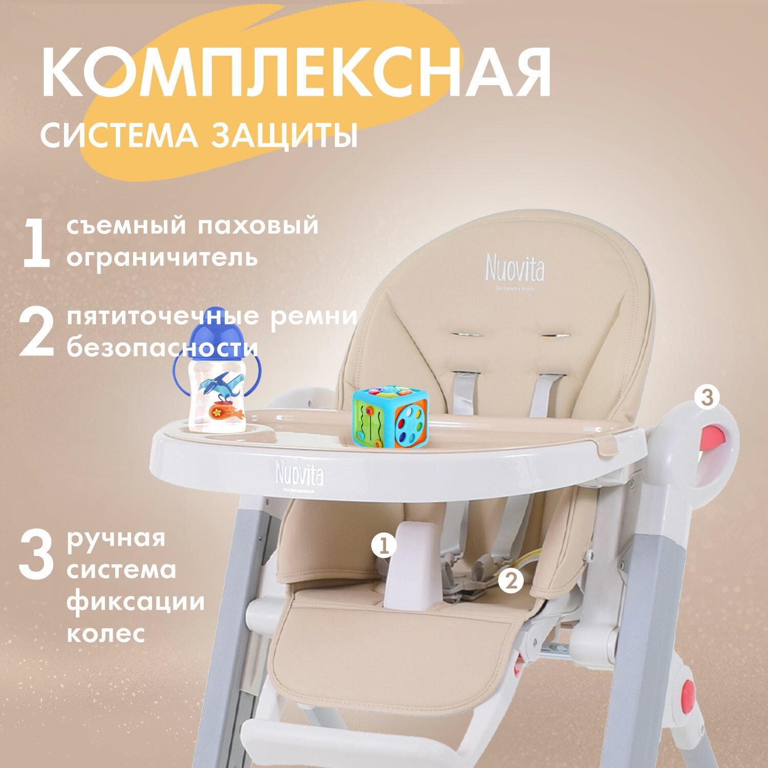 Стульчик для кормления Nuovita Futuro Bianco (Sabbia/Песочный)