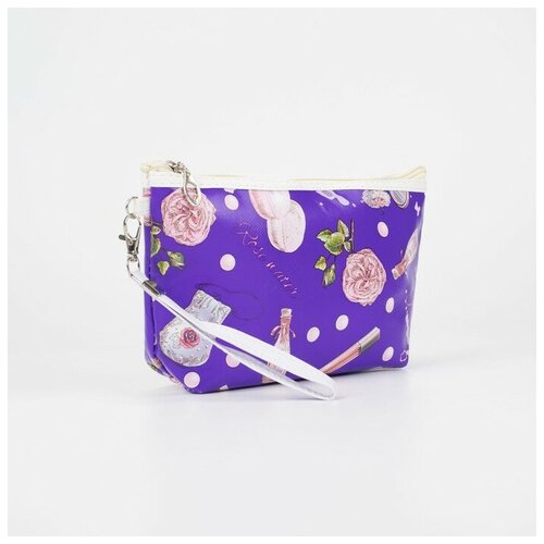 фото Косметичка на молнии, цвет сиреневый