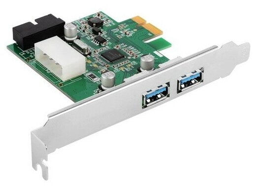 Контроллер USB3.0 Orient VA-3U2219PE PCI-Express на 2 USB Af внешних USB + 2 Af внутрених VL805 + доп-питание