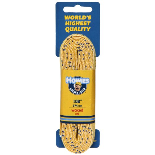 Шнурки хоккейные Howies профессиональные с пропиткой жёлтые (120