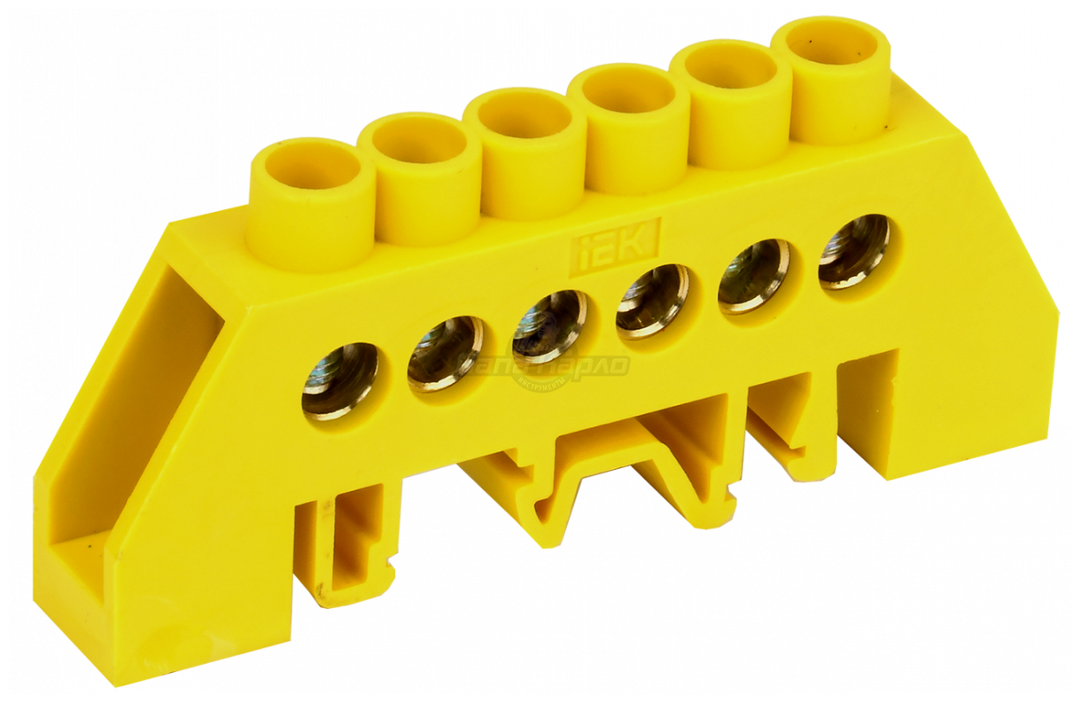 фото Шина PE в DIN-изоляторе "Стойка" ШНИ-8х12-6-КС-Ж IEK YNN10-812-6DP-K05