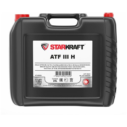 фото Масло для автоматических трансмиссий starkraft atf iii h (20 л.)