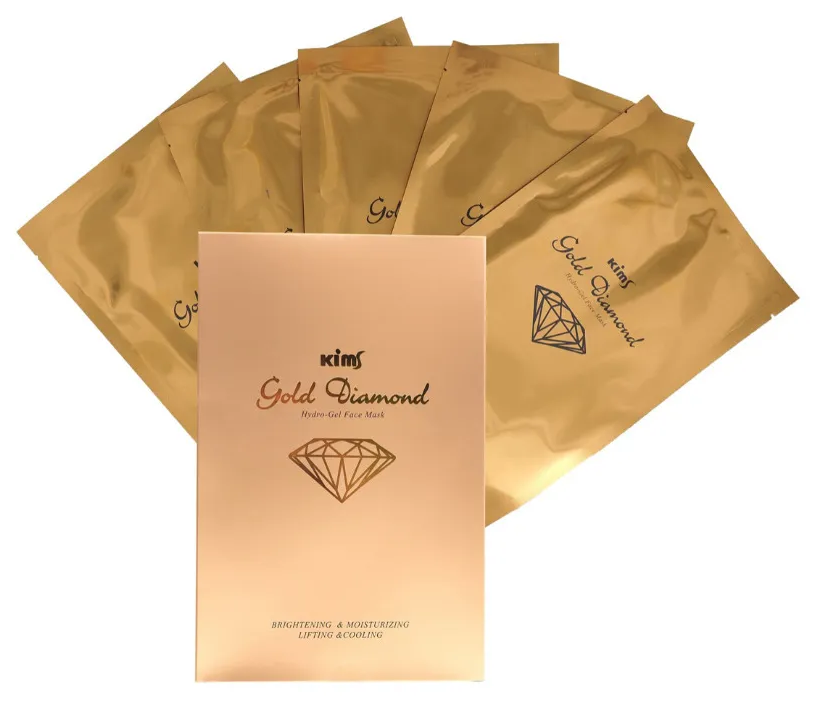 Маска гидрогелевая алмазная для лица Kims Gold Diamond Hydro-Gel Face Mask 5 шт