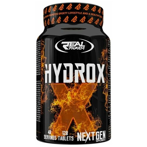 Жиросжигатель Real Pharm Hydrox, 120 таблеток / Для похудения, тренировок, энергии