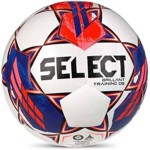 Футбольный мяч SELECT BRILLANT TRAINING DB V23, бел/кр/син, 4 мяч футбольный select brillant replica v22 арт 812622 001 р 5 машинная сшивка