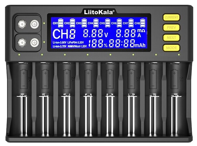 Зарядное устройство LiitoKala Lii-S8 для АА, ААА, 18650, NiMh, NiCd, LiIon аккумуляторов