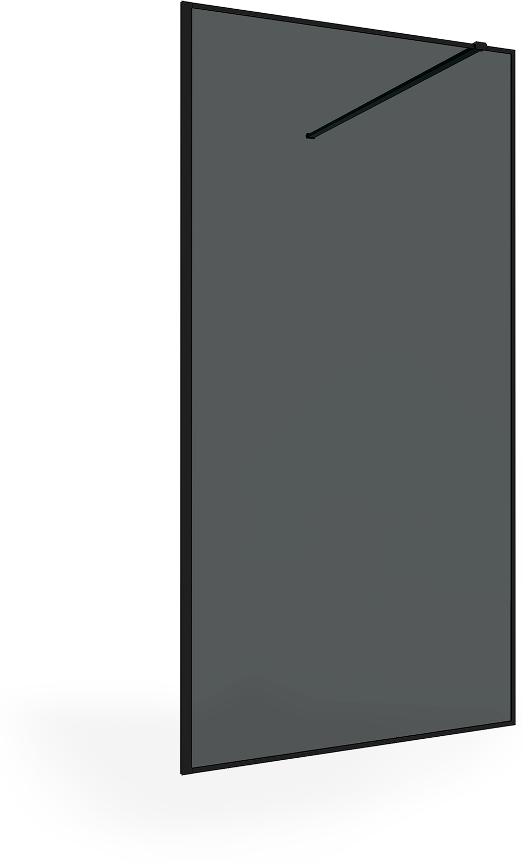 Душевая перегородка Ulitka Walk In Prisma черный 90x195, стекло тонированное - фотография № 2