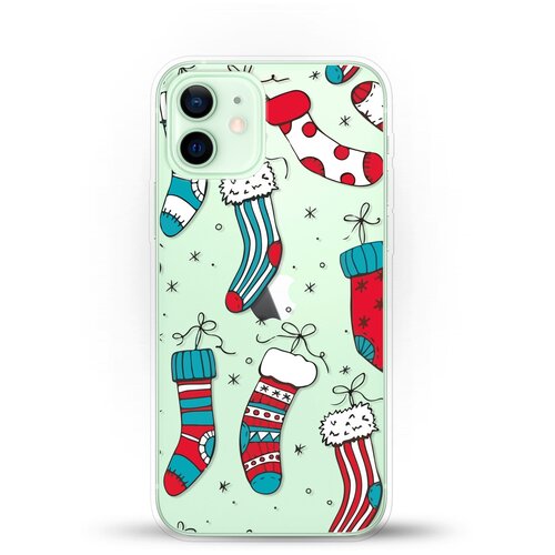 фото Силиконовый чехол новогодний "носочки" на apple iphone 12 andy & paul