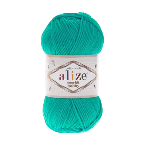 Пряжа Alize Cotton gold hobby, 55 % хлопок, 45 % акрил, 50 г, 165 м, 5 шт., 610 нефритовый 165 м пряжа alize cotton gold hobby 141 василек 5 шт по 50 г alize