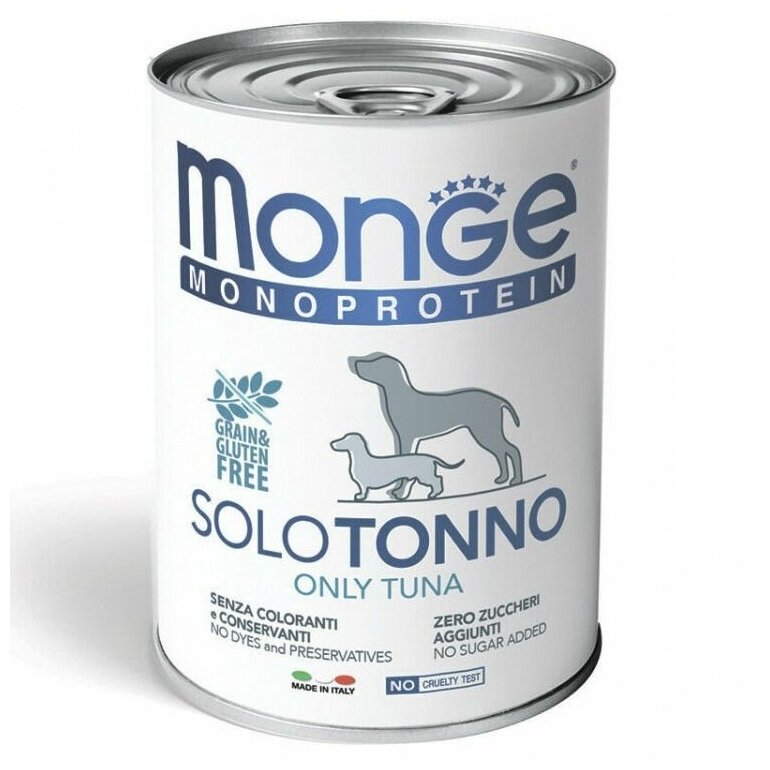 Monge Dog Monoprotein Solo консервы для собак паштет из тунца 400 гр.