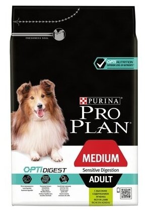 Purina Pro Plan Сухой корм для взрослых собак с чувствительным пищеварением с ягненком (Adult Digestion) 12278110, 1,5 кг (1 шт)