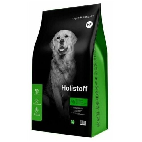 Cухой корм для взрослых собак и щенков средних и мелких пород с ягненком и рисом Holistoff, 2 кг.