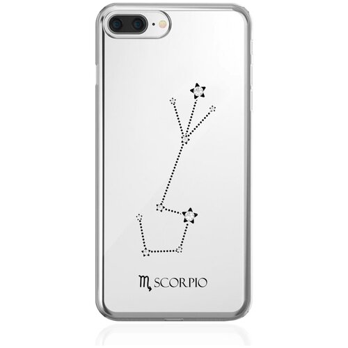 Прозрачный силиконовый чехол с кристаллами Lux для iPhone 7/8 Plus Знак зодиака Скорпион Scorpio для Айфон 7/8 Плюс