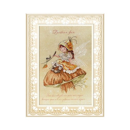 фото Набор для вышивания "м.п.студия" рк №07 на дизайнерской канве №476 "грибная фея" 30 х 20 см