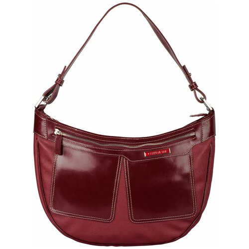 Сумка Cerruti Patent Maroon, 4х25 см, натуральная кожа, бордовый.