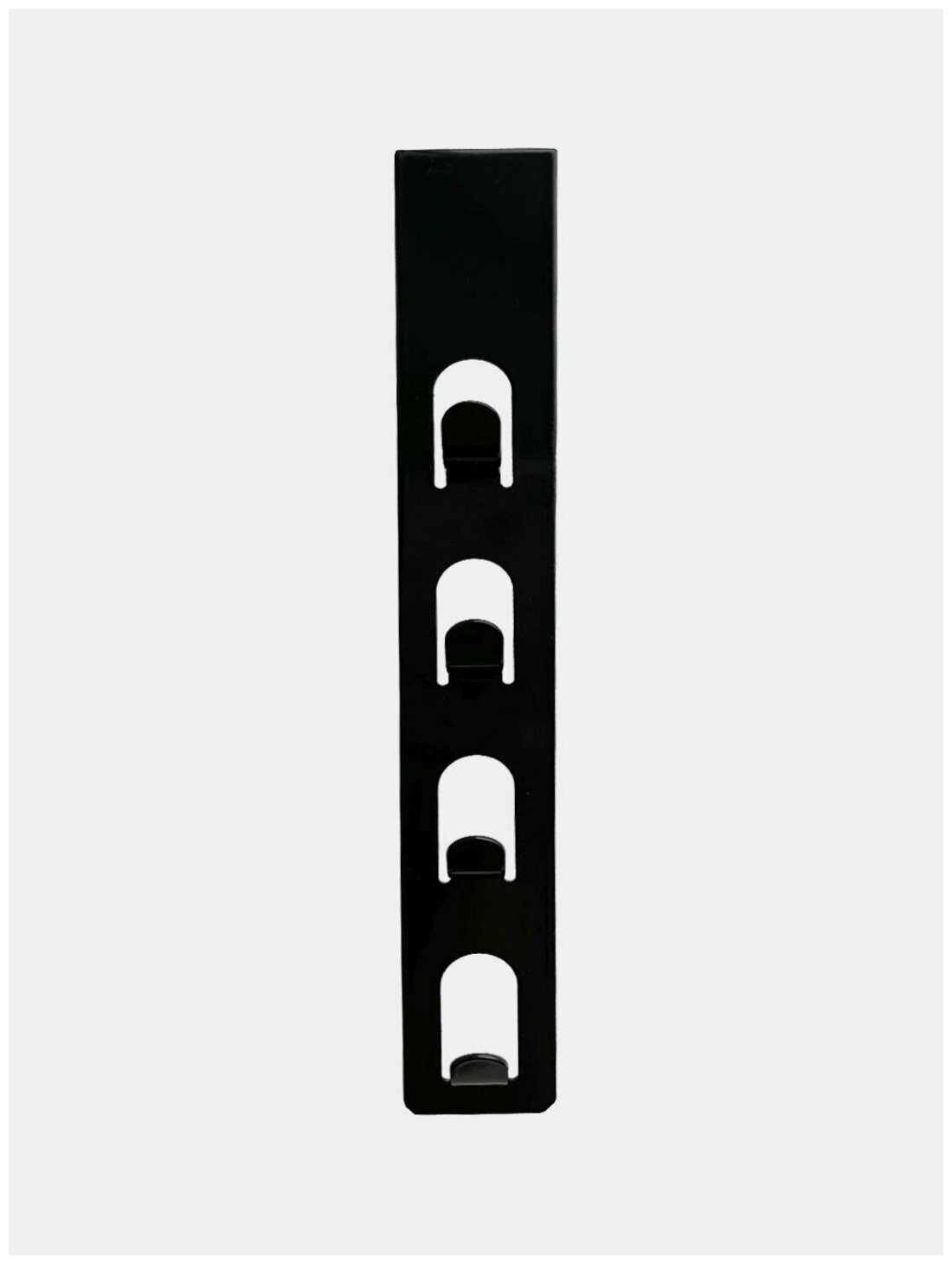 Вешалка надверная металлическая, 4 крючка, 29 см, 1 шт, черная - фотография № 3