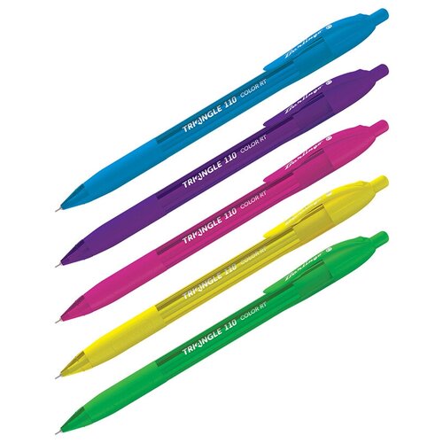 Ручка шариковая автомат. Berlingo Triangle 110 RT Color синяя, 0,7мм, игол. стерж. CBm_07120