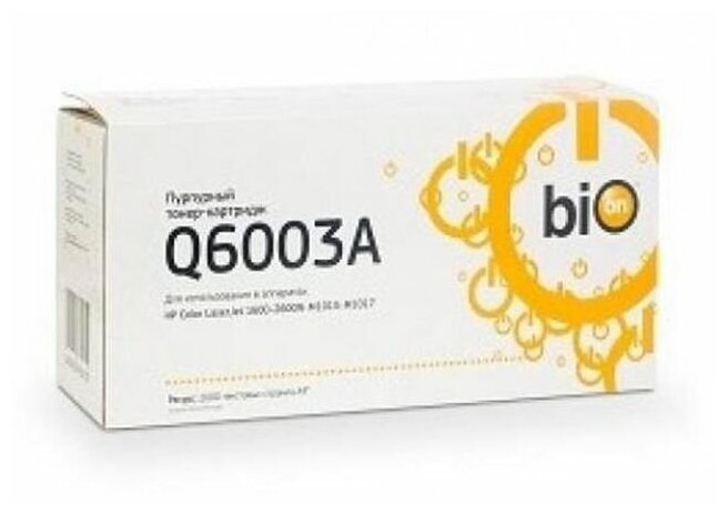 Bion Q6003A Картридж для HP Color LaserJet 1600/2600N/M1015/M1017, пурпурный 2000 Стр. [Бион] - фото №2