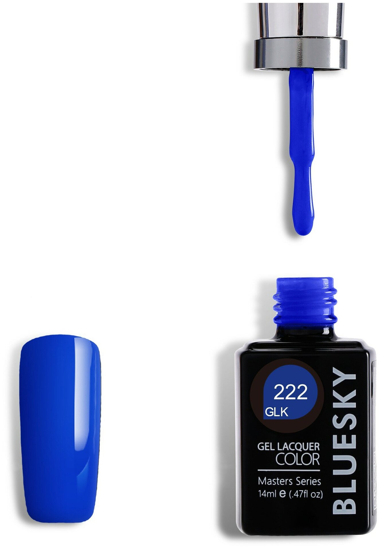 BLUESKY Masters Series Гель-лак 14мл GLK222 Лазурный берег (темно-синий, без блесток и перламутра, плотный.)