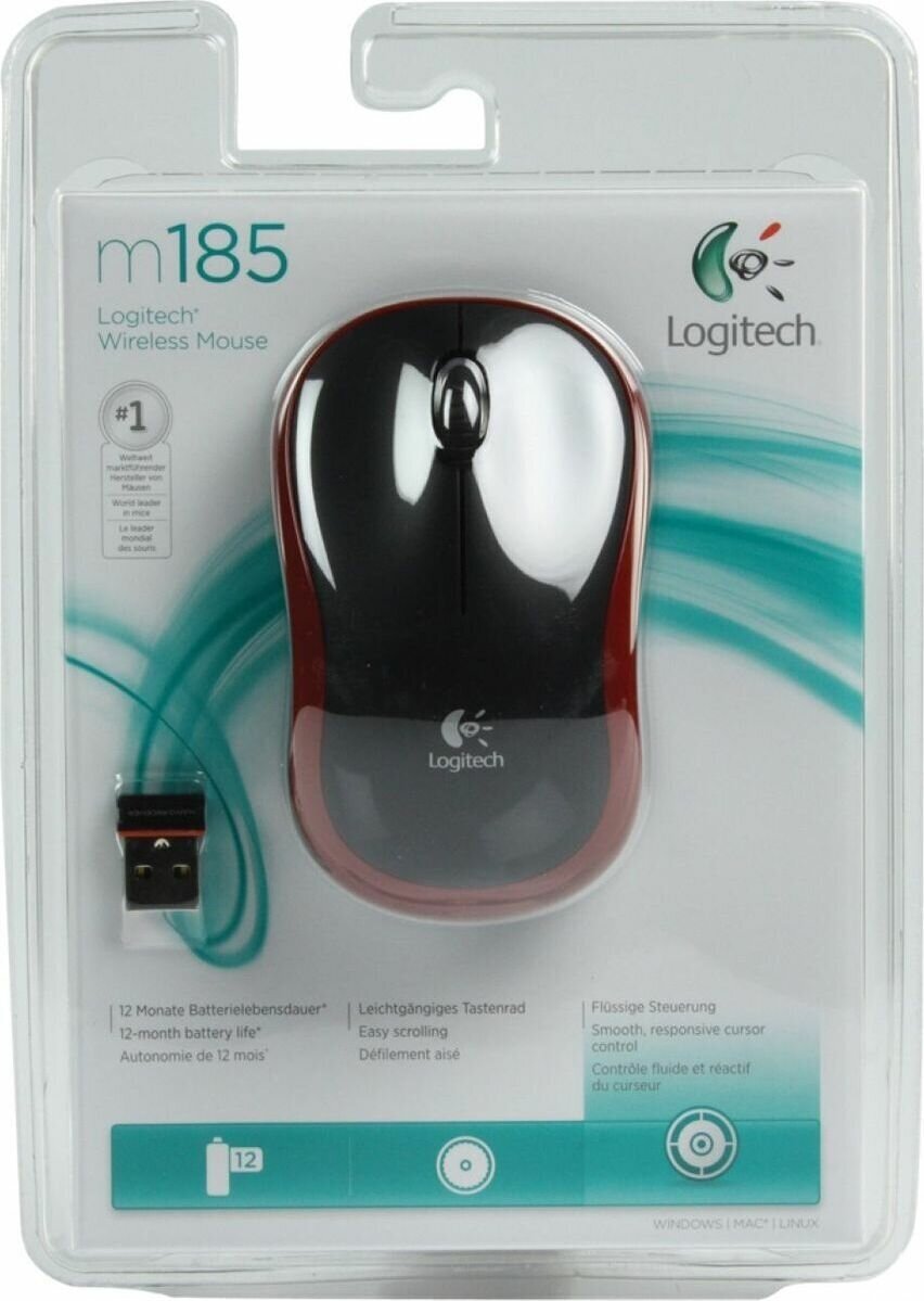 Беспроводная компактная мышь Logitech Wireless Mouse M185