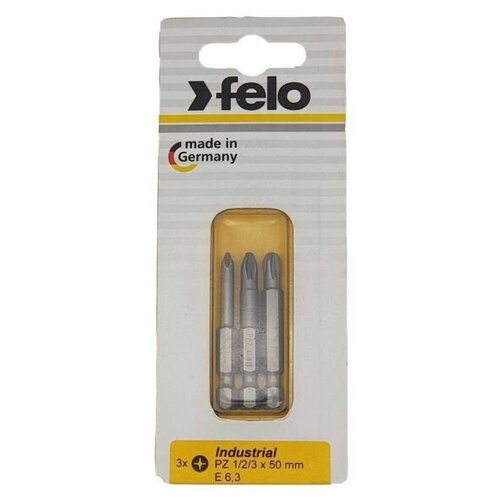 Felo Бита крестовая PZ 1/PZ 2/PZ 3X50, 3 шт в блистере 03193216 felo бита крестовая серия industrial pz 3x50 10 шт 03103510