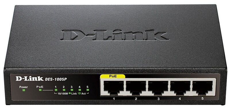 Коммутатор D-Link Dgs-1005p/a1a Неуправляемый коммутатор с 5 портами 10/100/1000Base-T, функцией эне .