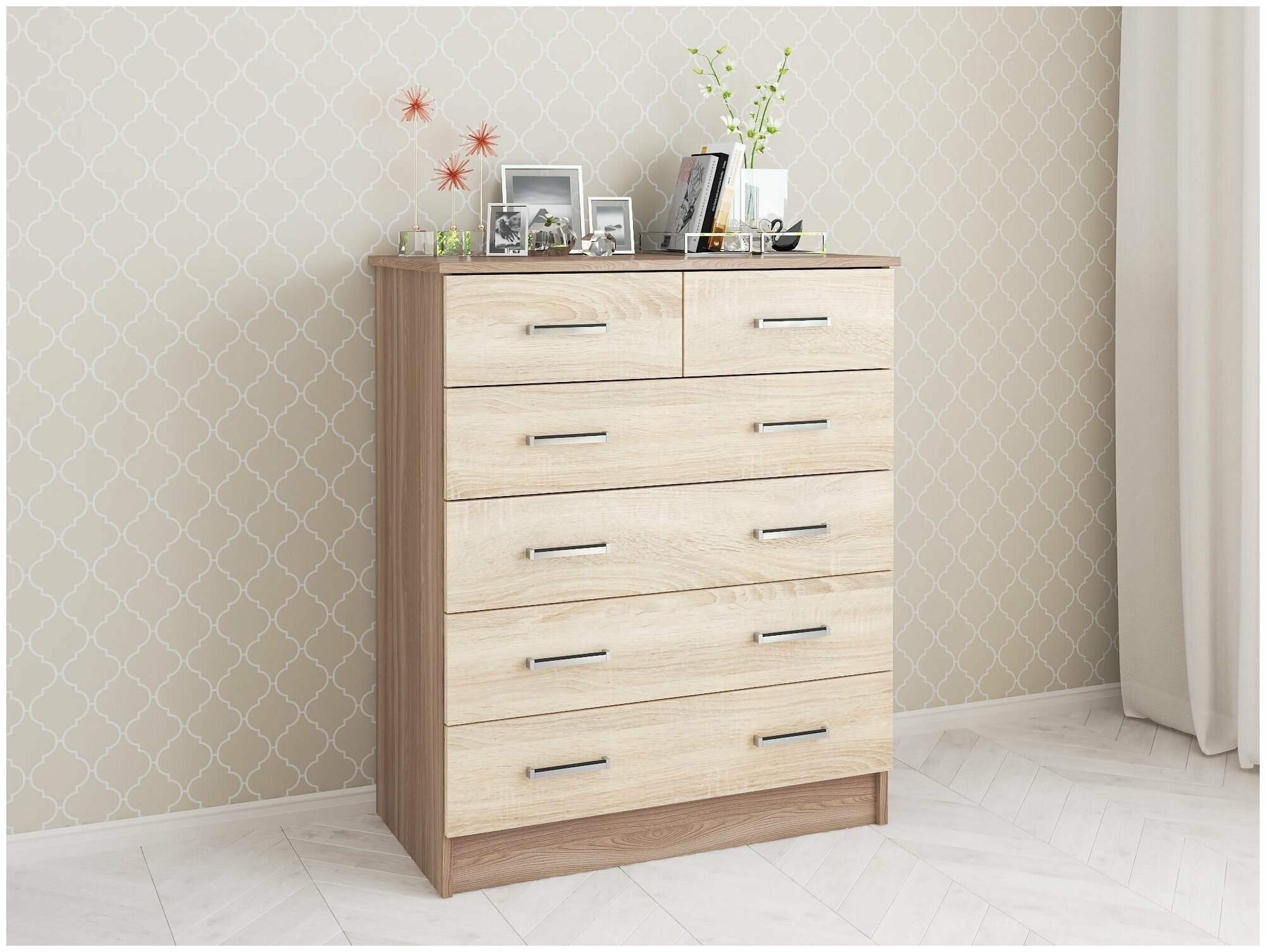 фото Комод большой Катрин 5, ясень шимо/дуб сонома