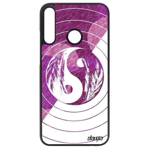 фото Защитный чехол на телефон // huawei p40 lite e // "инь и ян" дизайн добро и зло, utaupia, фиолетовый