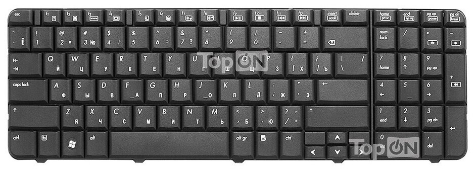 Клавиатура для ноутбука HP Compaq Presario CQ70 G70 Series Плоский Enter Черная без рамки PN MP-07F13SU-442 1800₽