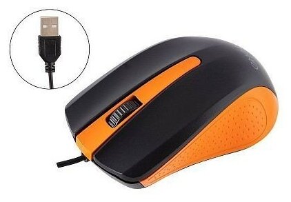 Мышь проводная оптическая Energy EK-001 цвет - чёрнооранжевый