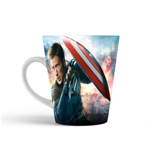 фото Кружка-латте coolpodarok капитан америка мстители на корабле огонь