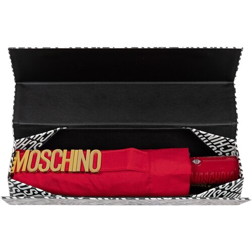 Зонт складной Moschino 8021-OCC New Metal Logo Red+ Box logo