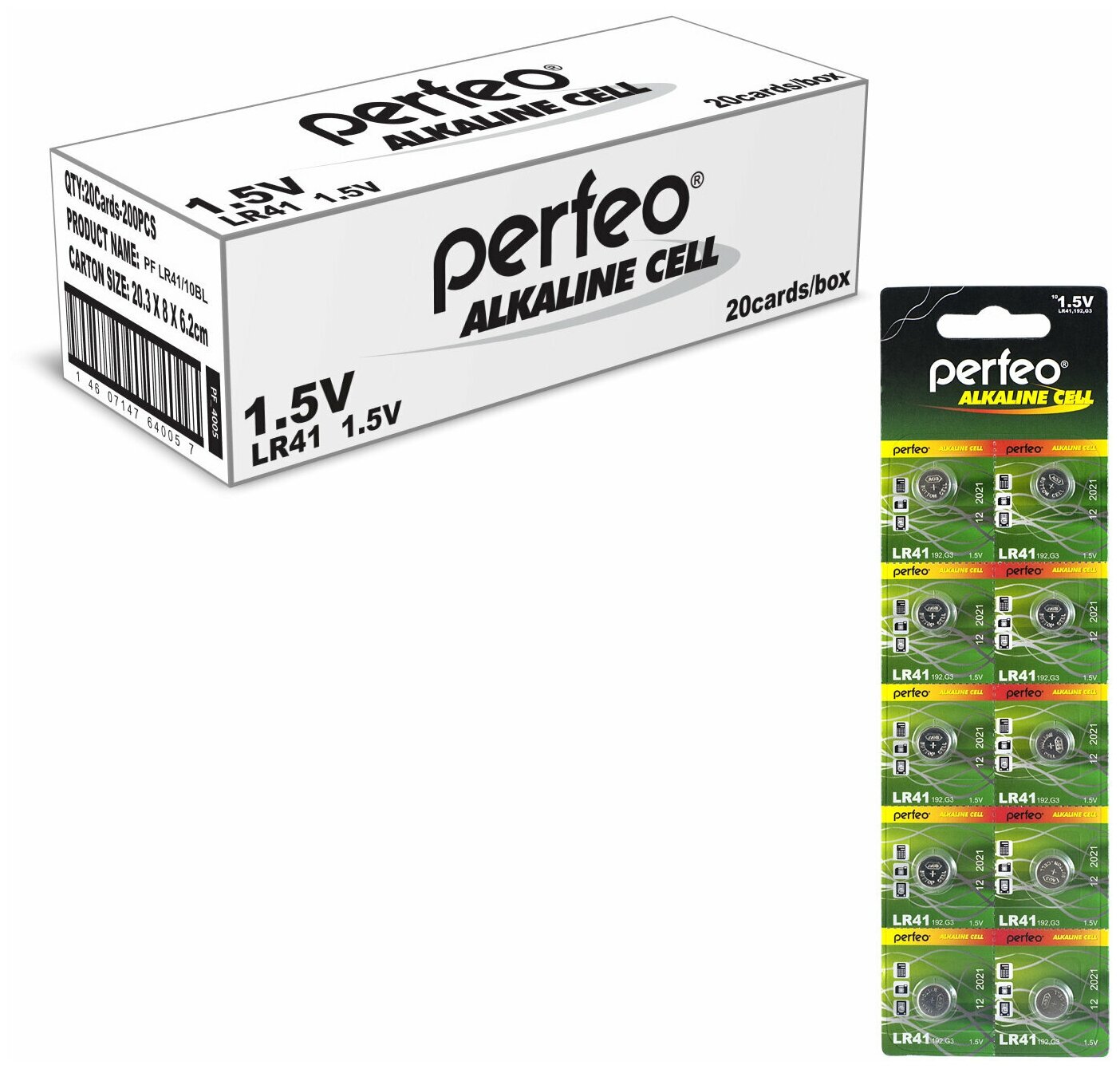 Батарейка Perfeo LR41/10BL Alkaline Cell 392A AG3 200шт