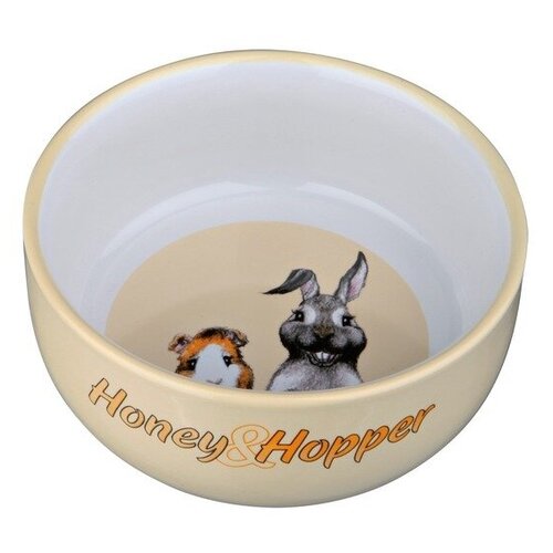 Миска керамическая с рисунком Honey Hopper, Trixie (товары для животных, 250 мл/ф 11 см, цвета в ассортименте, 60808)