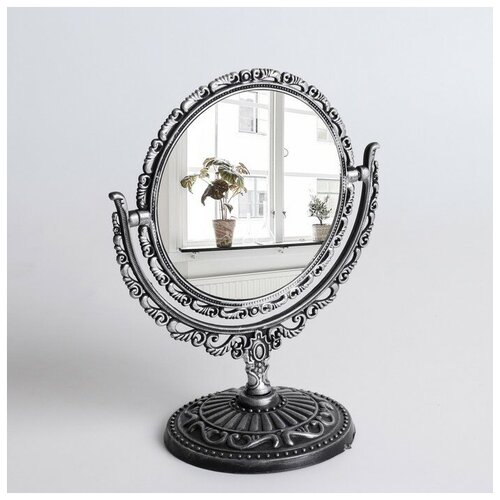 Купить Зеркало настольное, двустороннее, с увеличением, d зеркальной поверхности 9, 7 см, цвет серебристый, нет бренда