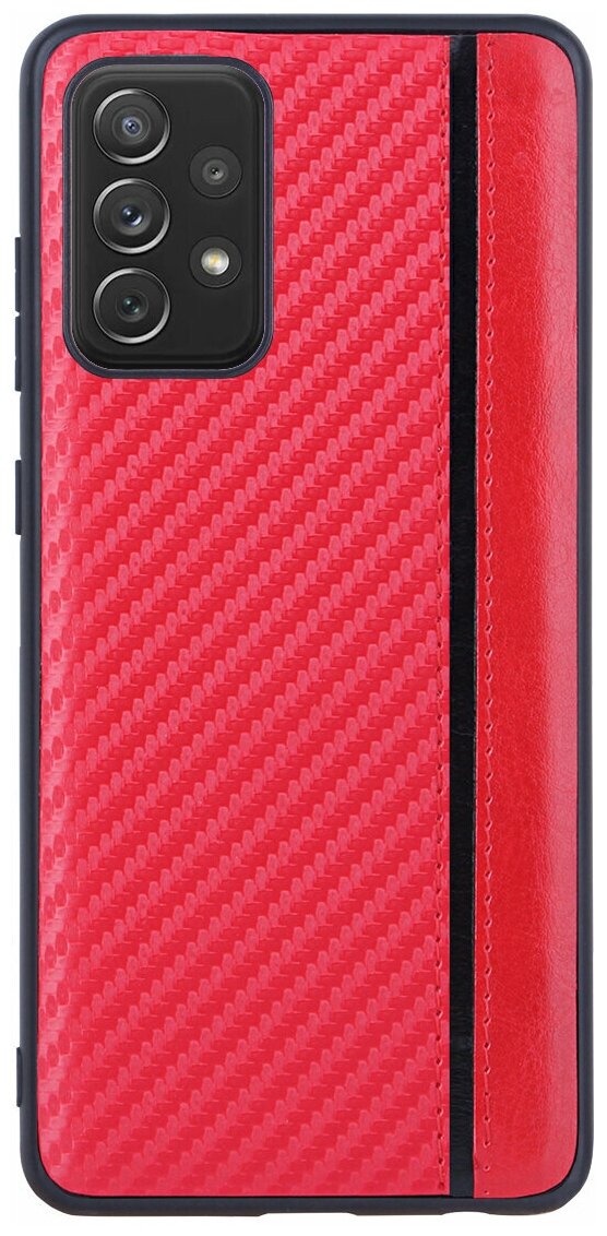 Чехол накладка G-Case Carbon для Samsung Galaxy A72 (Самсунг Гэлакси Галакси А72) SM-A725F, красная
