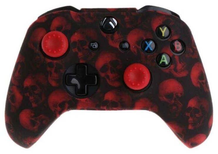 Защитный силиконовый чехол Controller Silicon Case для геймпада Microsoft Xbox Wireless Controller Skulls Red (Черепа Красный) (Xbox One)