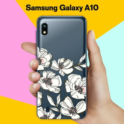 Силиконовый чехол Цветы на Samsung Galaxy A10 силиконовый чехол розовые цветы на samsung galaxy a10