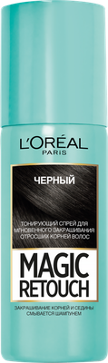 L'Oreal Paris Тонирующий спрей для мгновенного закрашивания отросших корней Magic Retouch, оттенок Черный, 75 мл